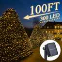 100FT 300 LED Solar Fairy Lights Outdoor, Warm White String Lights | 8 Lighting Modes for Daily Glow, Parties, Weddings, Christmas and Holiday Decor