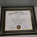 GMFrames 19x16 Wood Diploma Frame,Tempered Glass,Rustic Black Finish with Gold Trim