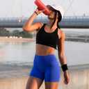 Adamotto Workout Shorts for Women - Scrunch Butt Lifting Booty Impact Shorts for Gym Fitness Running Biker- Klein Blue Medium (Blue, M)