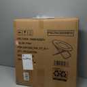 Flash Furniture Gwen Kids Cozy Mini Folding Saucer Chair - Blush Faux Fur Moon Chair - Soft Gold Metal Frame - 23" Portable Folding Chair For Living Room or Bedroom