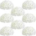 Auihiay 8PCS White Flower Balls for Centerpieces, Fake Flowers Arrangements Bouquet, Kissing Balls, Silk Hydrangea Artificial Flower for Table Centerpieces, Home, Wedding Flower Stand Decoration