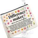 Difference Maker Gifts Makeup Bag, Thank You Appreciation Gifts for Women Teacher Boss Leader Coworker, Difference Maker Definition Zipper Makeup Pouch