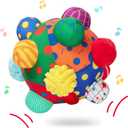 Baby Music Shake Dancing Ball Toy,Developmental Bumpy Ball Sensory Soft Toys,Easy to Grasp Bumps Help Develop Motor Skills