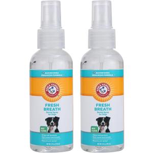 Arm & Hammer for Pets Dog Oral Care Spray - Fresh Breath & Teeth Cleaning Spray - Pet Breath Freshener - Reduce Plaque & Tartar - Healthy Mouth Hygiene Solution for Dogs - Mint Flavor, 4 Oz - 2 Pack