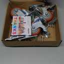 Caster Wheels 3 Inch Casters Set of 4 Heavy Duty Load Bearing 1000 Lbs Locking Swivel Plate Casters with Brake Industrial No Noise Polyurethane Wheels Anti-wear Smooth Casters