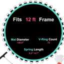 Trampoline Replacement Mat, Fit 12 Ft Round Trampoline with 72 V-Hooks Using 5.3-5.7" Springs, UV-Resistant, with Install Tool (Spring not Included)