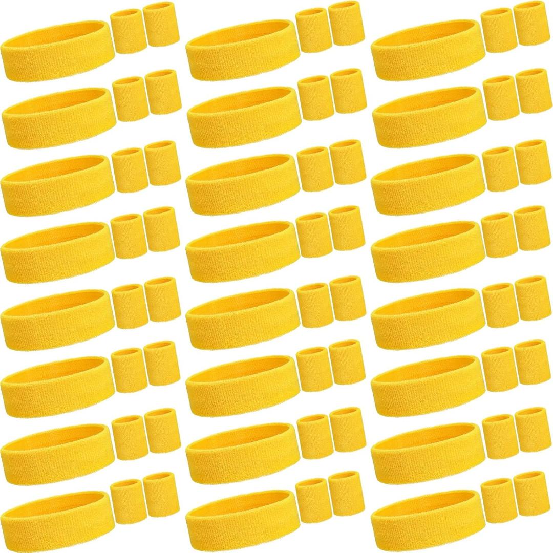 Neon Sweatbands Set for Women Sports Headband Wristband Set Cotton Terry Basketball Tennis Sweat Band Wristband for Men 80s 90s Costumes Cosplay Glow Party