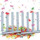10 Pieces Colorful Confetti Sticks, Compostable Tissue Paper, Shoot Poppers, Handheld Flick Sticks for Indoor/Outdoor Weddings, Birthdays, Celebrations, Events, Party Supplies (7.8in)