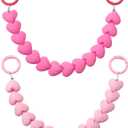 Bag Chains for Handbags, 10 Inch Pink Acrylic Heart Purse Extender Chain, Replacement Crossbody Purse Accessories for Handbags, Tote Bags