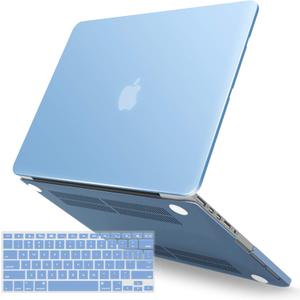 IBENZER Compatible with Macbook Pro 13 Inch Case 2015 2014 2013 end 2012 A1502 A1425, Hard Shell Case with Keyboard Cover for Old Version Apple Mac Pro Retina 13, Airy Blue, R13ARBL+1A