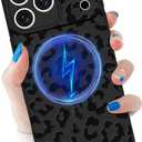 tharlet Compatible with iPhone 17 Pro Cheetah Case, 6.3'' Black Leopard | Compatible with MagSafe, Shockproof Soft TPU Anti Scratch Protective Cheetah Print Women Girls Case for iPhone 17 Pro