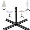 Gisafai Heavy Duty Patio Umbrella Base Stand Cross Brace Kit, 39.4" x 39.4" x 22"H Outdoor Metal Umbrella Stand with Adjustable Piston, Universal Cantilever Base for Deck Lawn Garden