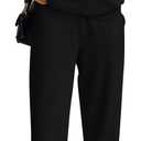 PRETTYGARDEN Long Sleeve Half Zip Sweatsuits Women 2 Piece Outfit Fall 2025 Casual Sweatshirt Sweatpants Lounge Set Tracksuit (Large, Black)