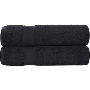 SUPERIOR 2-Piece Cotton Bath Sheet Set, Large Towels for Body, Quick Dry, Bathroom Essentials, Guest/Master Bath, Shower, Home Accessories, Apartment, Airbnb, Franklin Collection, Black