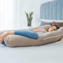 QUEEN ROSE Pregnancy Pillow, U Shaped Full Body Pillows for Sleeping Support, 55 Inch Maternity Pillow for Pregnant Women, Nomad