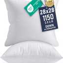 Utopia Bedding 28x28 Pillow Inserts, Set of 2, White Indoor Decorative Throw Pillows for Bed, Sofa & Couch Soft, Supportive & Fluffy Cushion Inserts