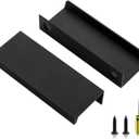 Ravinte 10 Pack Finger Pulls for Cabinets 80mm/3.15" Length Black Edge Pulls Matte Black Finger Cabinet Concealed Handles for Kitchen Drawer Tab Handle