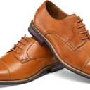 Jousen Men's Dress Cap Toe Shoes Wingtip Brogue Oxfords for Men Business Formal Derby Shoes (11, 603-cap Toe Yellow Brown)