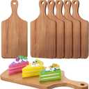 6 Pcs Cutting Board Bulk Kitchen Thicken Chopping Platter with Handles Wooden Charcuterie Serving Trays Blank Wood Boards for Engraving Wedding Housewarming(Walnut,11 x 5 Inch)