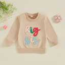 Toddler Girl Fall Clothes Big Sister Embroidery Sweatshirt Top Crewneck Pullovers Sweater Shirt Kids Winter Clothing (Beige)