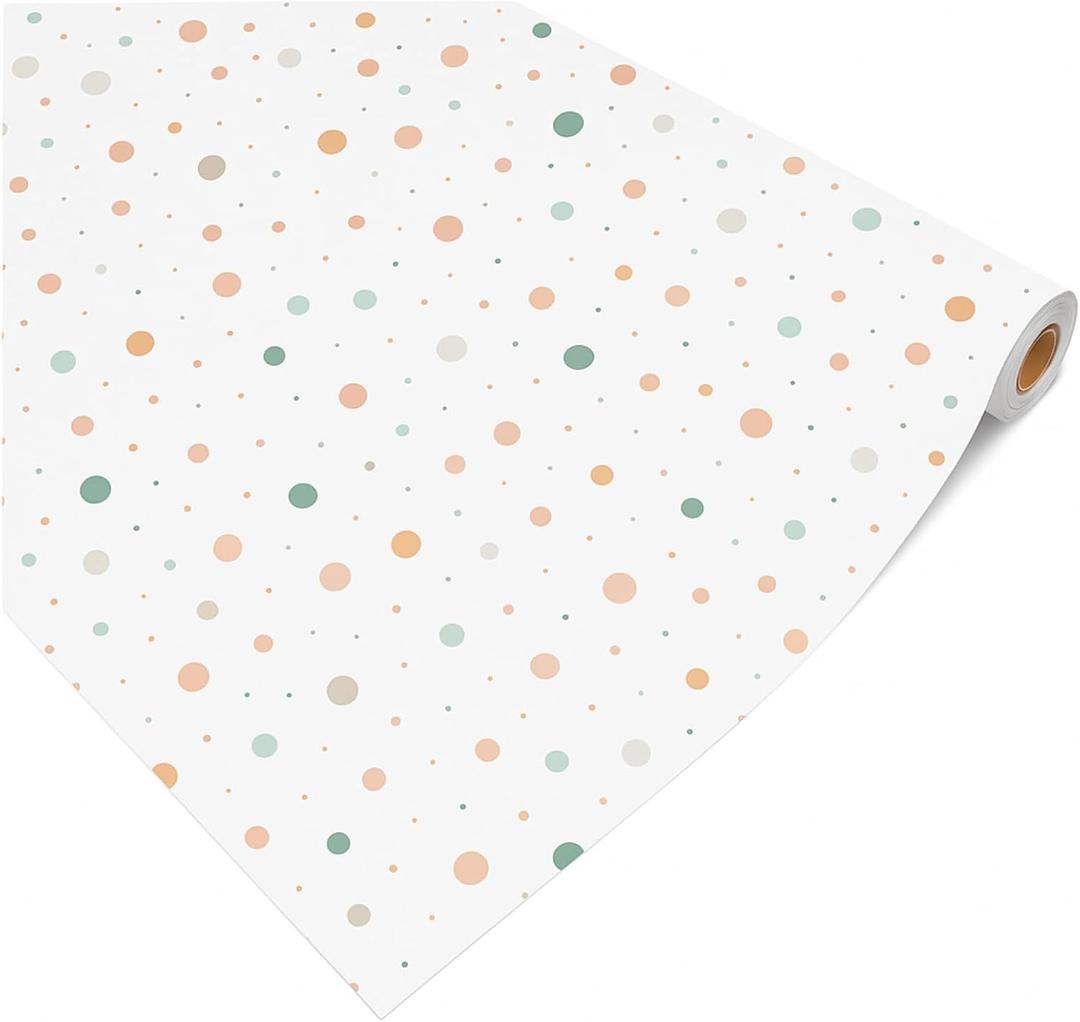 Breling 6 Rolls Polka Dot Bulletin Board Paper Roll 4 x 12 ft Fade Resistant Paper Colored Background Roll Bulk for Art Classroom Decor Drawing Craft(Vivid)