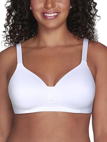 Vanity Fair Womens Full Figure Beauty Back Smoothing Bra, 4-way Stretch Fabric, Lightly Lined Cups Up To H Bra, Wirefree - White, 40B