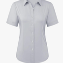 siliteelon Womens Stain Shield Dress Shirts Wrinkle Free Short Sleeve Solid Tops Blouses Button Down Shirts Size S