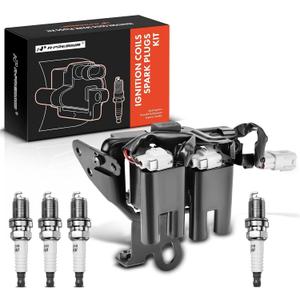 A-Premium Ignition Coils and Spark Plugs Kits Compatible with Hyundai Elantra 2003-2006, Tucson 2005-2009, Tiburon 2003-2008 & Kia Sportage 2005-2007 Spectra/Spectra5 2005-2009, 2.0L