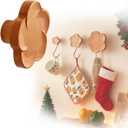 Cherry Wood Wall Hooks Flower-Shaped Wooden Coat Rack Wall Mount, Handcraft Coat Hooks Heavy Duty Entryway Wall Hangers for Hanging Hats, Bags, Clothes Decorative Hook (Diameter 8cm, Pack of 1) (3 inches)