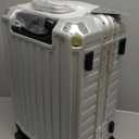 LUGGEX Carry On Luggage with Spinner Wheels, 20 Inch Aluminum Frame Zipperless Polycarbonate Hard Shell Suitcase, Silver