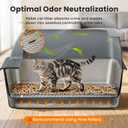 XXL Stainless Steel Sifting Litter Box with Lid,Sifting Cat Litter Box for Wood Pine Pellets,16''High Sides Sifter Litter Pan System,Odor Control,Easy to Clean,with Liners and Scoop