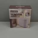 ELPHECO Bathroom Trash Can with lid 2.5 Gallon Waterproof Motion Sensor Wastebasket, Automatic Trash Bin Bathroom Decor for Bedroom and Office White with Golden Trim