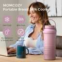 Momcozy 22oz Portable Breast Milk Cooler for Outdoor, Life Saver with 360 Total Cooling for 24 Hours, Larger Capacity Travel Breastmilk Chiller with 2pcs Baby Bottles for Breastmilk Storage