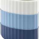 IZOD - Toothbrush Holder, Resin Countertop Bathroom Accessories, Dorm Room Essentials, Striped Bathroom Decor (Clubhouse Collection, Blue)