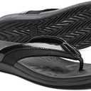 MEGNYA Comfortable Walking Flip Flops for Womens, Orthopedic Walking Sandals with Arch Support, Flat Feet Pain Relief Sandals for Beach, Summer, Pool 39