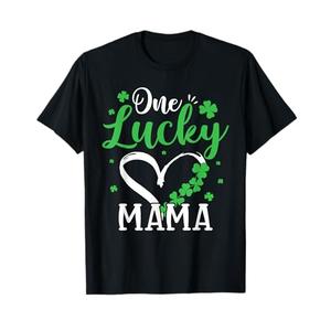 One Lucky Mama St Patricks Day Irish Green Shamrock T-Shirt, XL