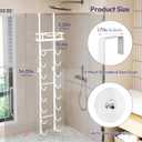 SWTYMIKI Over the Door Towel Rack - 9 Tier Towel Racks for Bathroom Wall Mounted, Towel Holder with Shelf, Hanging Rolled Towel Storage Organizer for Small Bathroom, Camper, RV, White