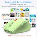 E-YOOSO Wireless Mouse for Laptop, Portable Optical Computer Mouse, 6 Buttons, Cordless 2.4GHz with USB Receiver, 5-Level 4800 DPI, 18 Months Battery Life, for PC Chromebook Windows Mac (Light Green)