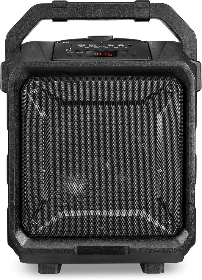 iLive ISB659B Wireless Tailgate Party Speaker, with Built-in Rechargeable Battery and Roller Wheels, Black