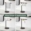 Hoimpro 13" Oil Rubbed Bronze Stand Hand Towel Holder Bathroom Kitchen Countertop Towel Rack Towel Bar Ring Free Standing Counter T Bath Accessories Freestanding Vanity Sink Hardware Stainless Steel