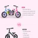 Lilian&Gema Toddler Balance Bike Colorful Lighting, 12'' Kids Balance Bike for 2-5 Years Old with Adjustable Seat & Handlebar, Toddler Gift Bike Suitable for Boys and Girls Ages 2 3 4 5