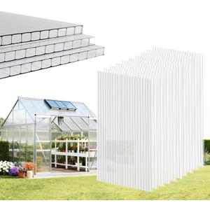 EVERECO 10 Pcs Greenhouse Panel, 4'FT x 2'FT x 0.16" in Polycarbonate Sheet