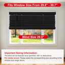 2" Cordless Solid Wood Blinds for Indoor Window,29.5" W x 48" H Black