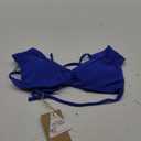 Women's Twist Backless Criss Cross Back Bathing Swimwear Cheeky Bikini Top (Royal Blue)(Small)