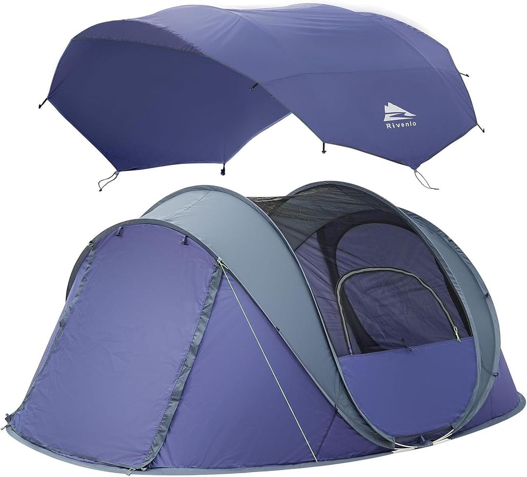 4/6 Person Easy Pop Up Tent,Camping Tent with Skylight and Rainfly,Waterproof,Quick Setup-Instant Tents for Camping Outdoor