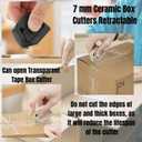 2 Pcs Box Cutter Retractable, Slice Box Opener Tool, Small Ceramic Box Cutter Safety, Magnetic Package Opener (Black)
