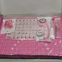 Headley Tools Rotary Cutter Set - 45mm Fabric Cutter, 5 Replacement Rotary Blades, A3 Cutting Mat, Quilting Ruler and Sewing Clips, Craft Knife Set, Ideal for Crafting, Sewing, Patchworking, Pink