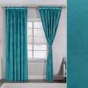 DUOBAO Teal Blue Curtains 96 Inches Long 2 Panels Set Velvet for Bedroom Blackout Curtain Thermal Insulated Window Treatment Panels Velvet Backdrop for Living Room/French Door, W52 x L96