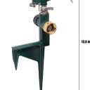 Biswing 2 Pack Impact Sprinkler Head on Metal Step Spike, Heavy Duty Zinc Alloy Lawn Sprinkler, Adjustable Coverage Nozzle on Sturdy Spike Base, 360 Degree Large Area Irrigation, Green