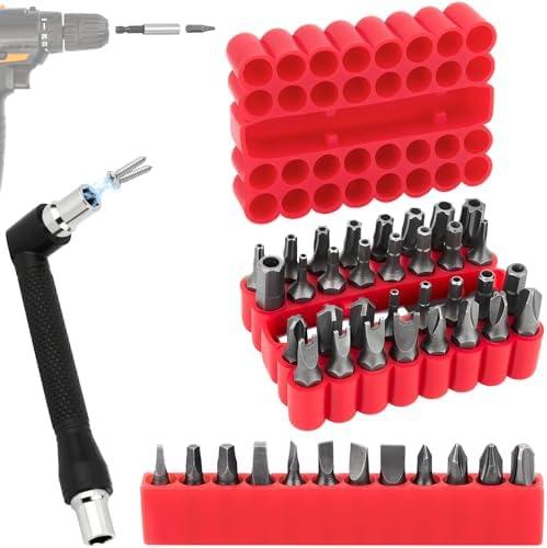20pcs Security Bit Set with Security Torx, Square, Metric & SAE Hex, Torq, Phillips, Slotted, Triwing, Spanner – Tamper Proof Torx Bits, Comprehensive Security Screwdriver Set(Red)